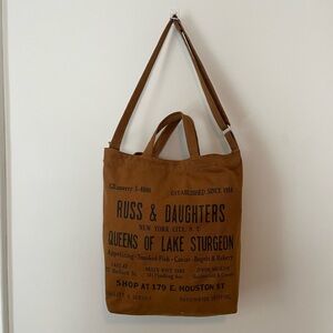 BAGGU canvas duck tote bag Russ & Daughters NYC Manhattan bagels